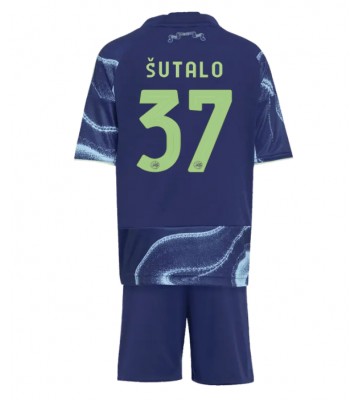 Ajax Josip Sutalo #37 Segunda Equipación Niños 2025-26 Manga Corta (+ Pantalones cortos)